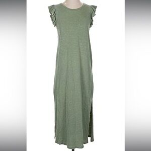 Sundry Olive Ruffle Sleeve Dress